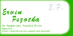 ervin pszotka business card
